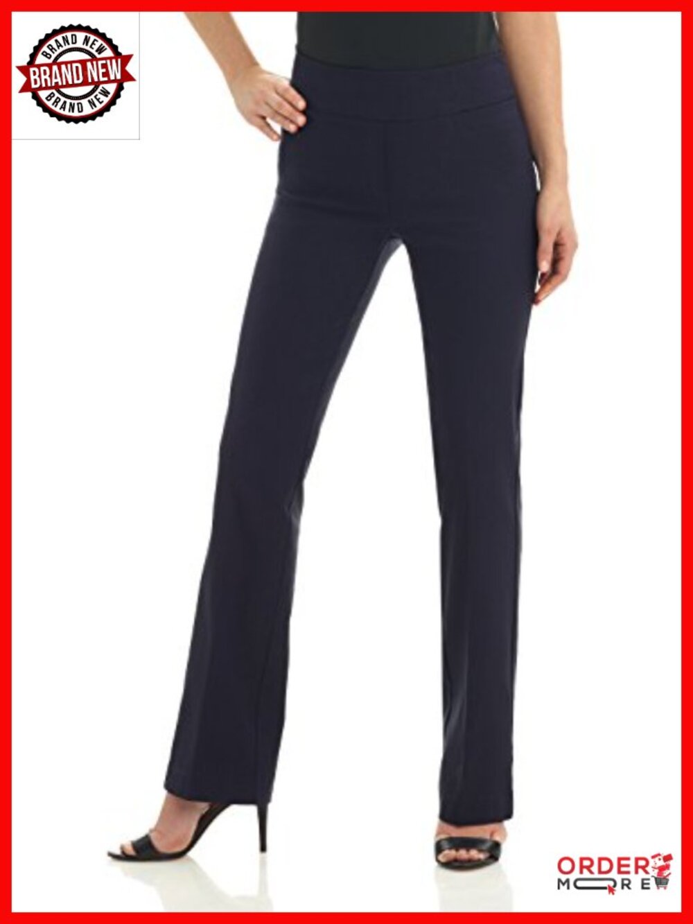 Rekucci Pull-On Bootcut Dress Pants Stretchy Comfort Office Work Slacks